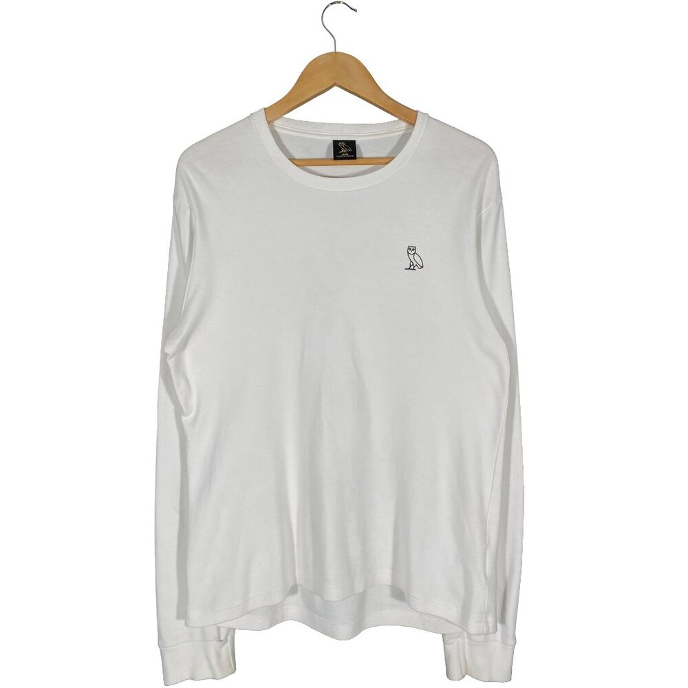 Octobers Very Own Classic Logo Long Sleeve Crew T-shirt White men's size Large